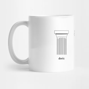 Greek Columns Minimalist Design with Names Mug